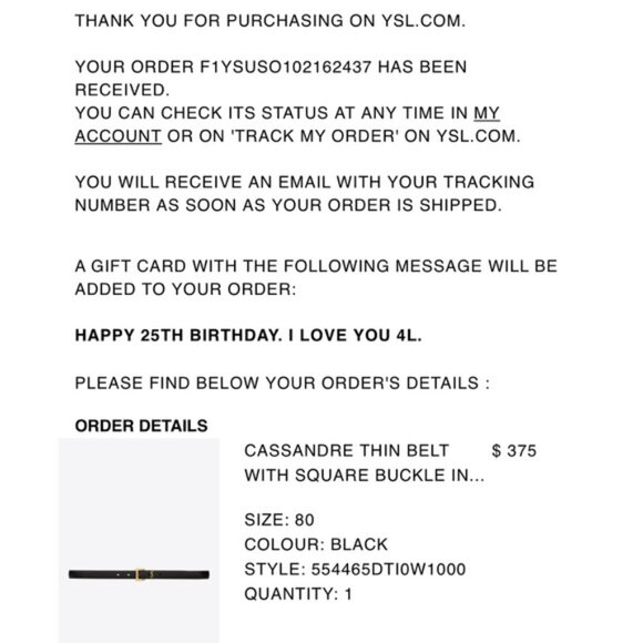 YSL NARROW MONOGRAM BELT - Picture 6 of 6